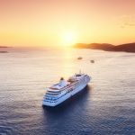 Cruise ship and sunset