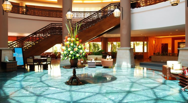 Luxury hotel lobby